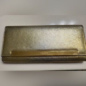 Saint Laurent Metallic Gold Clutch